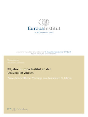 cover image of 30 Jahre Europa Institut an der Universität Zürich